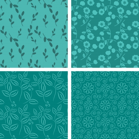 Seamless floral patterns setのイラスト素材