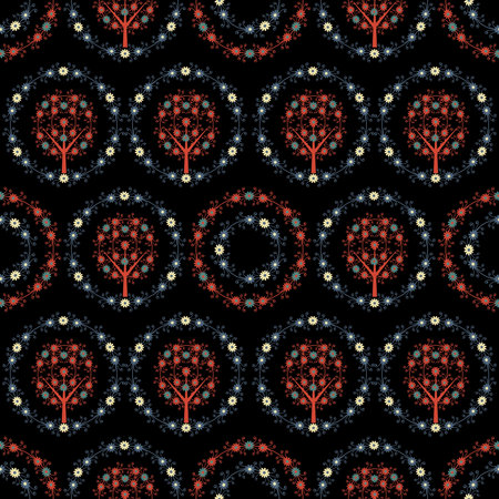 Seamless dark decorative damask pattern