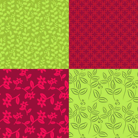 Red and green seamless patternsのイラスト素材