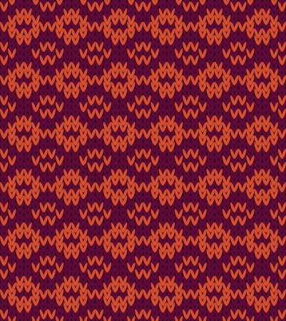 Seamless red knitted ornament imitation のイラスト素材