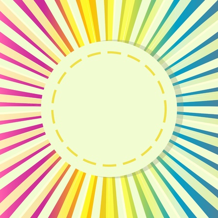 Abstract background with divergent rays and labelのイラスト素材