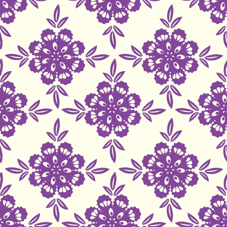 	Seamless purple floral ornamental patternのイラスト素材