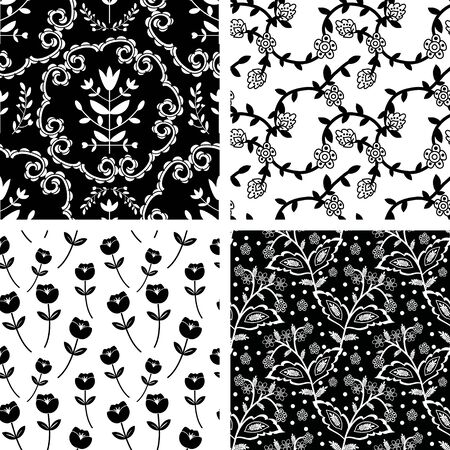 Black and white seamless patternのイラスト素材