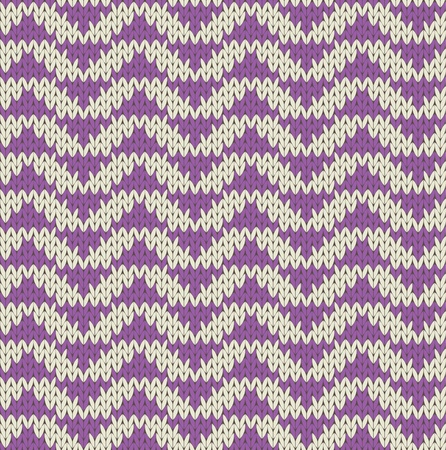 Seamless knit pattern with violet trianglesのイラスト素材