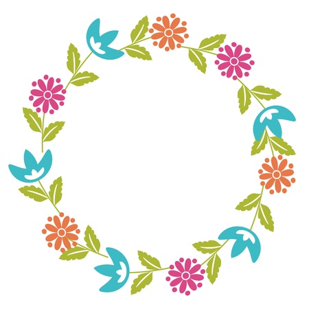 Multicolored decorative floral frameのイラスト素材