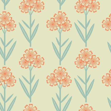 Seamless floral pattern with red flowersのイラスト素材