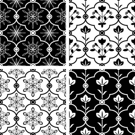 Seamless decorative patterns setのイラスト素材