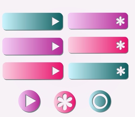  Menu buttons collection pink and blueのイラスト素材