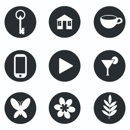 Set of simple silhouette iconsのイラスト素材