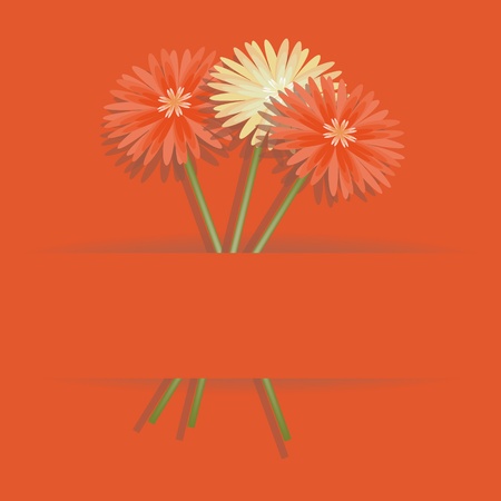  Floral card template in red colorwayのイラスト素材