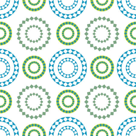 Seamless green and blue circles patternのイラスト素材