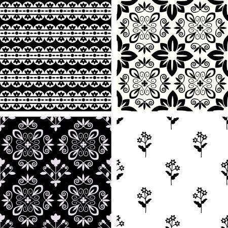 Seaamless ornamental decorative damask patternsのイラスト素材