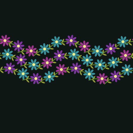 Floral card template with waveのイラスト素材