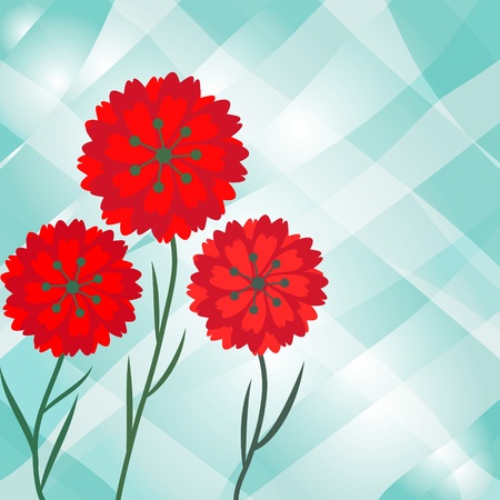 Floral card template with red flowersのイラスト素材