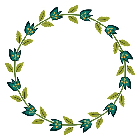 Floral frame with blue flowersのイラスト素材