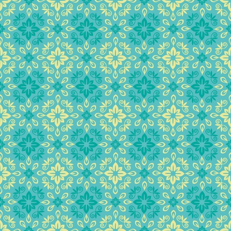 Seamless blue and yellow floral patternのイラスト素材