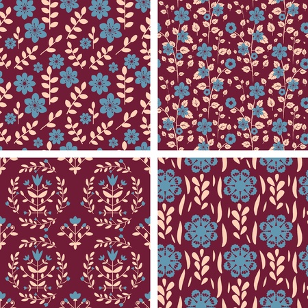 Seamless purple and blue patternsのイラスト素材