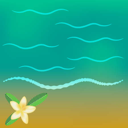 Sea background with white flowersのイラスト素材