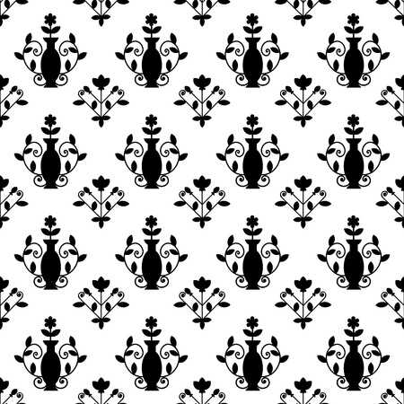 Seaamless ornamental decorative damask patternのイラスト素材