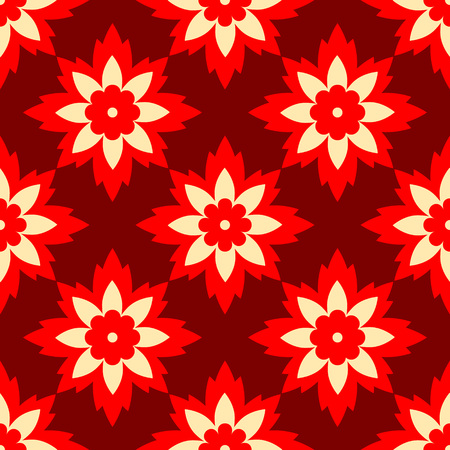 Seamless pattern with red flowersのイラスト素材