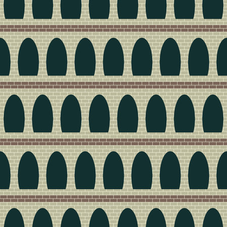Seamless pattern with ancient archのイラスト素材