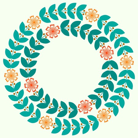 Floral frame with red flowersのイラスト素材