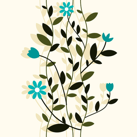 Floral card in retro styleのイラスト素材