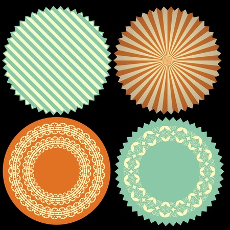 Labels set with various decorのイラスト素材