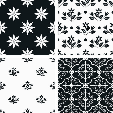 Seamless pattern black and whiteのイラスト素材