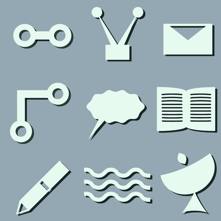 Buttons set communication and informationのイラスト素材
