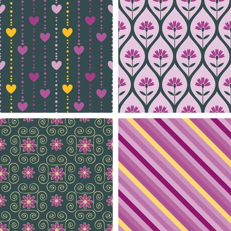 Seamless patterns with abstract shapesのイラスト素材