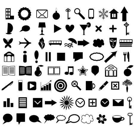 Icons collection various shapes and themesのイラスト素材