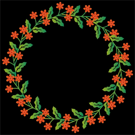 Floral frame with red flowersのイラスト素材