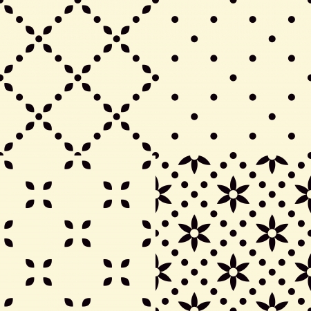 Seamless patterns black and whiteのイラスト素材