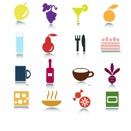 Colored simple food icons setのイラスト素材