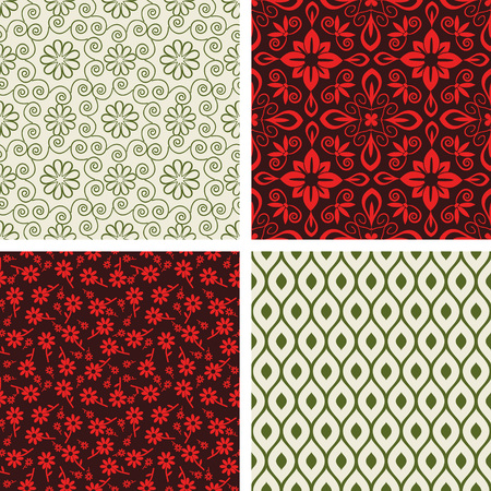 Seamless patterns with decorative ornamentのイラスト素材