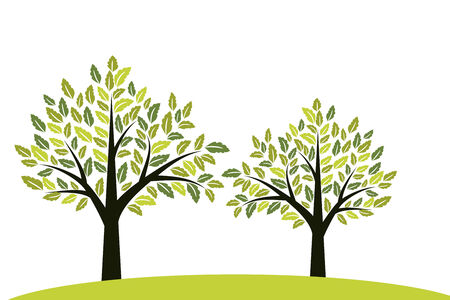 Trees background with green foliageのイラスト素材