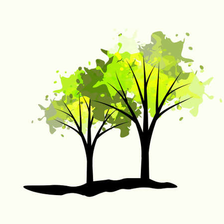 Two trees with pain dropsのイラスト素材