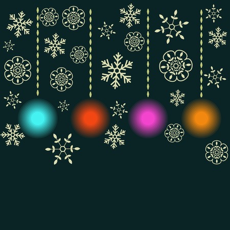 New year card with shiny ballsのイラスト素材