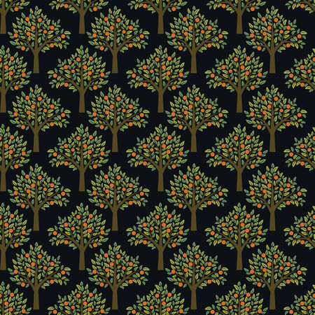 Seamless pattern with fruit treesのイラスト素材