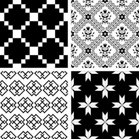 Seamless patterns with decorative ornamentのイラスト素材