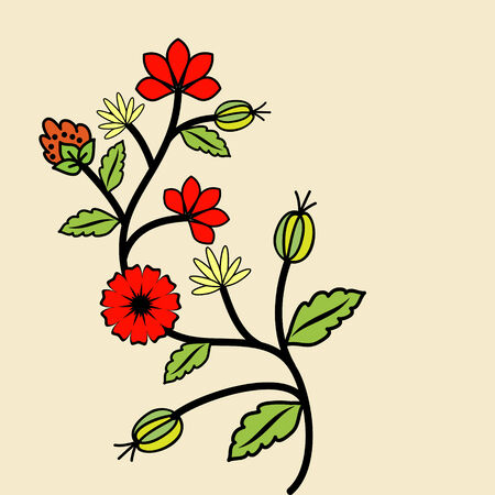 Floral card with decorative flowersのイラスト素材