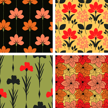 Patterns set with decorative ornamentのイラスト素材