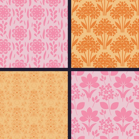 Seamless patterns with decorative ornamentのイラスト素材