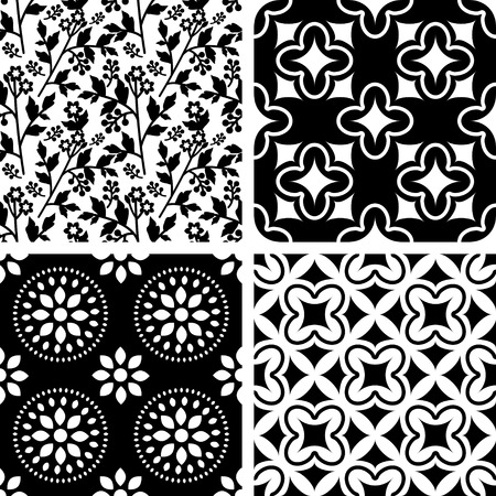 Seamless patterns with decorative ornamentのイラスト素材