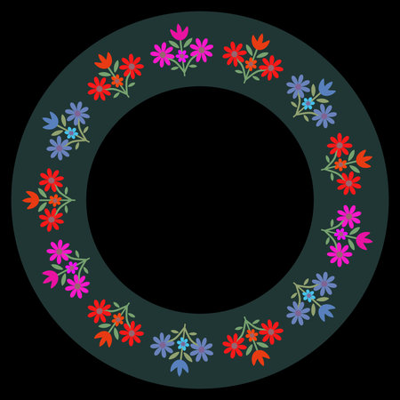 Decorative frame with floral patternのイラスト素材