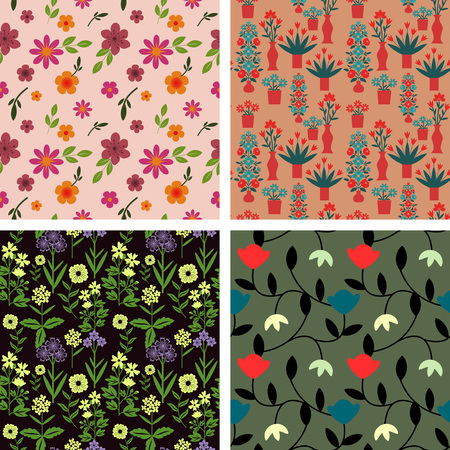 Seamless patterns  with decorative ornamentのイラスト素材
