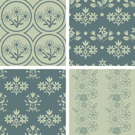 Seamless patterns with decorative ornamentのイラスト素材