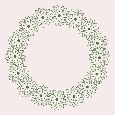 Floral frame with decorative simple flowersのイラスト素材