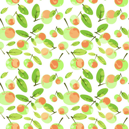 Seamless pattern with ripe applesのイラスト素材